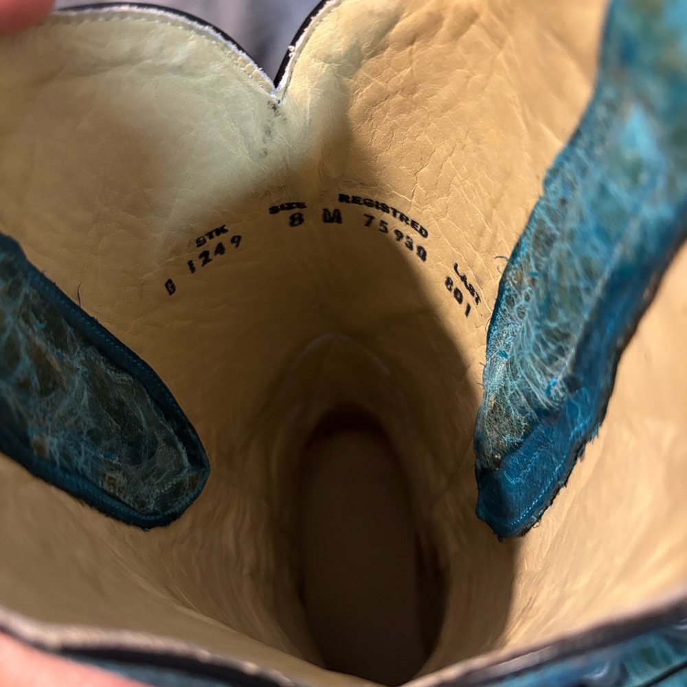 Corral Women's Turquoise Embroidery and Studs Heeled Boots - Picture 8 of 11